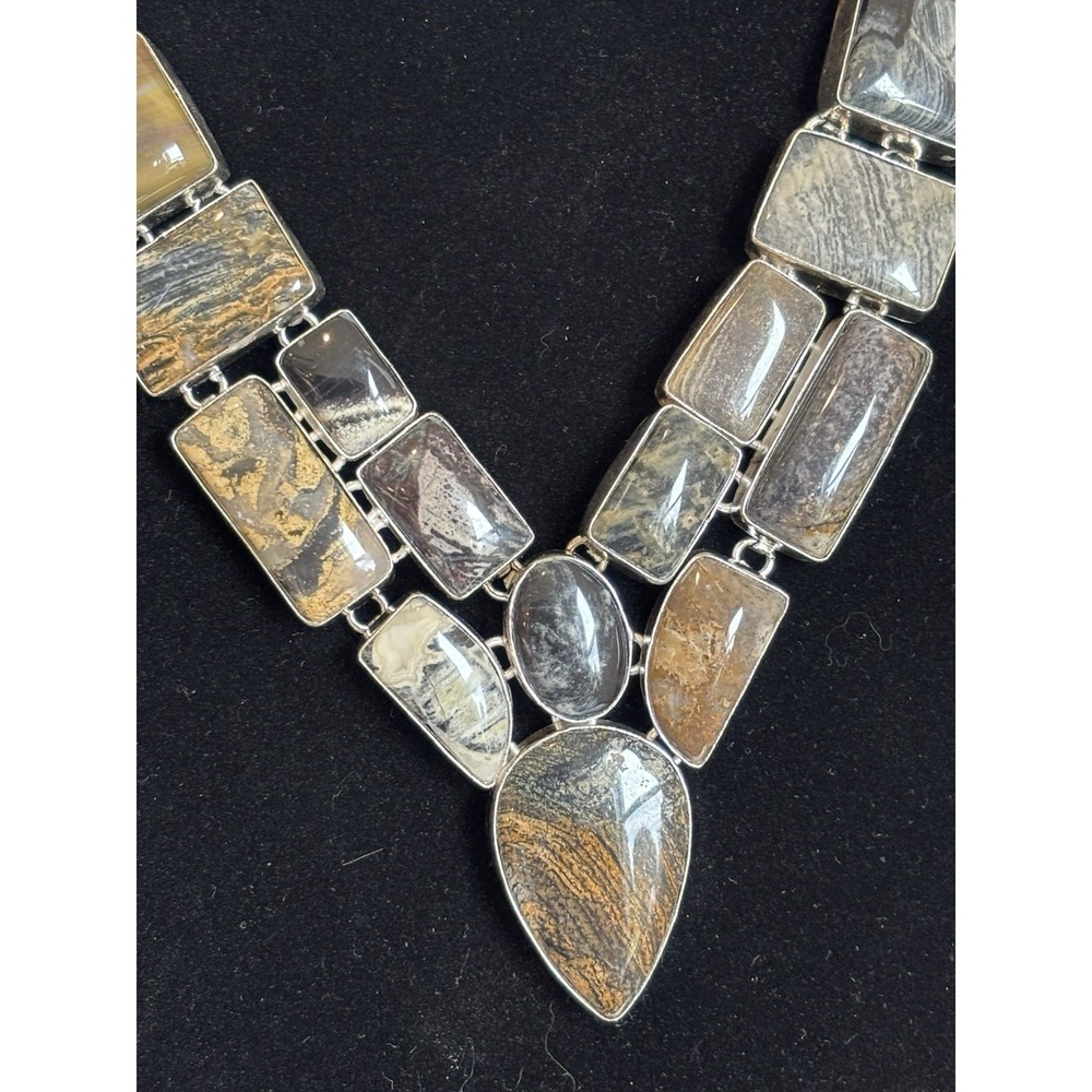 jasper and sterling 925 necklace 104.92 Grams